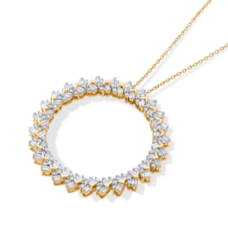 LUXURIANT DIAMOND - Lab Grown Diamant SI-GH Schmuckset ca. 50 cm 925 Silber 750 Gelbgold vermeil ca. 1.00 ct