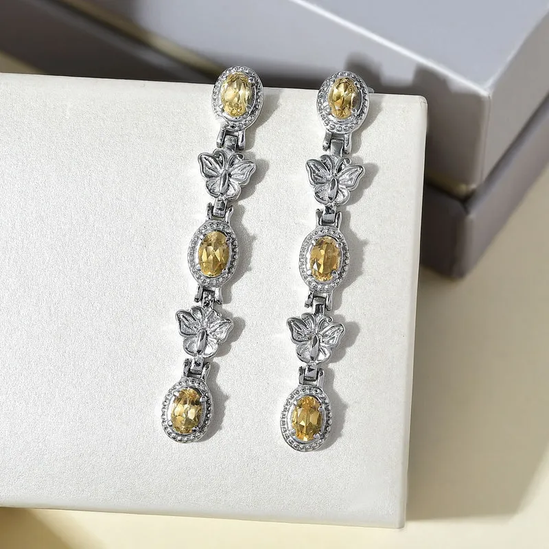 Citrin Ohrringe Edelstahl ca. 2.91 ct
