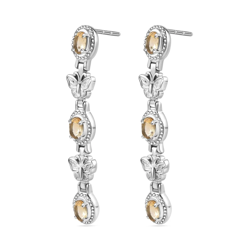 Citrin Ohrringe Edelstahl ca. 2.91 ct