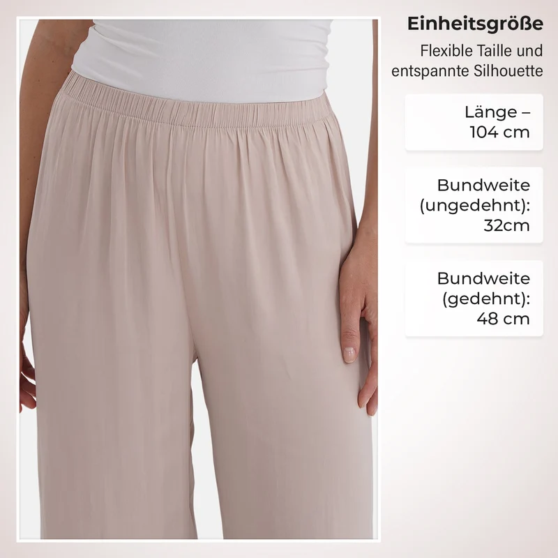 Trendige Palazzo-Hose aus 100% Polyester, Einheitsgröße, Beige