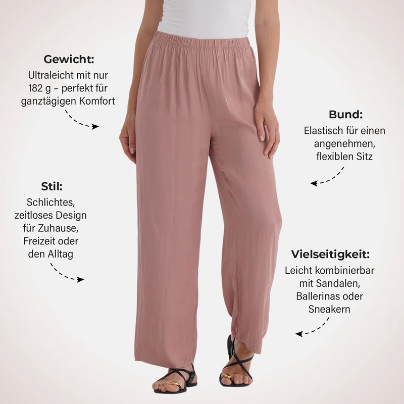 Trendige Palazzo-Hose aus 100% Polyester, Einheitsgröße, Beige