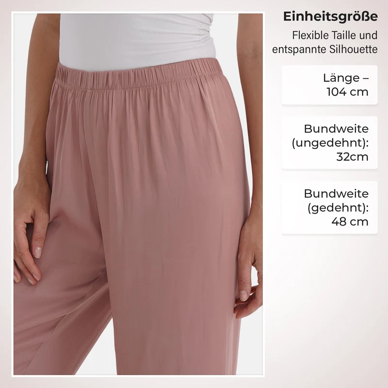 Trendige Palazzo-Hose aus 100% Polyester, Einheitsgröße, Beige