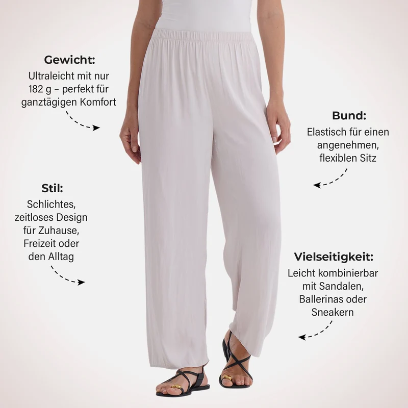 Trendige Palazzo-Hose aus 100% Polyester, Einheitsgröße, Beige