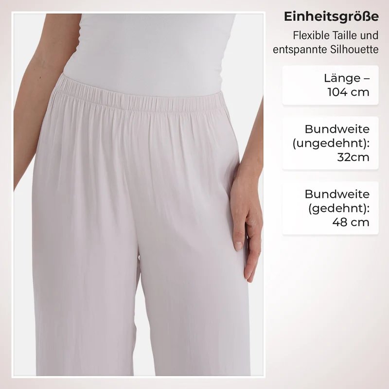 Trendige Palazzo-Hose aus 100% Polyester, Einheitsgröße, Beige