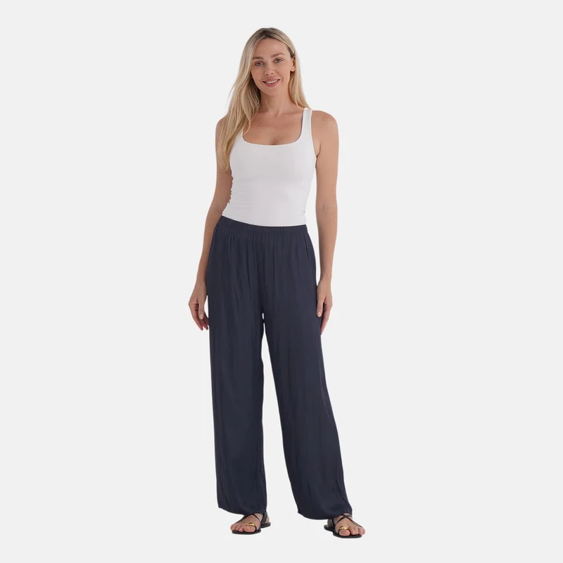 Trendige Palazzo-Hose aus 100% Polyester, Einheitsgröße, Beige