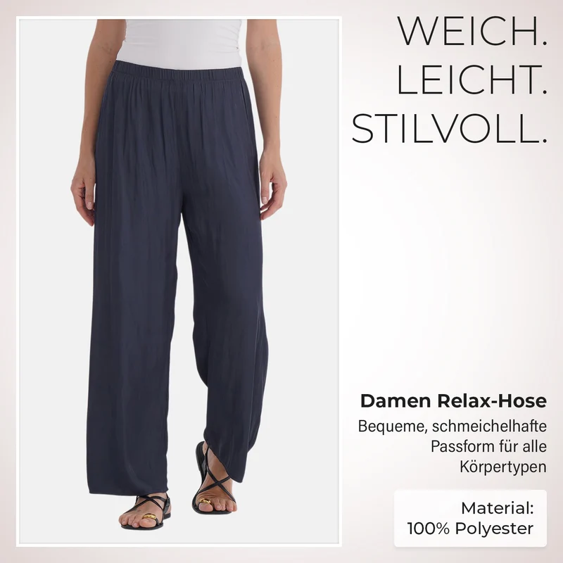 Trendige Palazzo-Hose aus 100% Polyester, Einheitsgröße, Beige