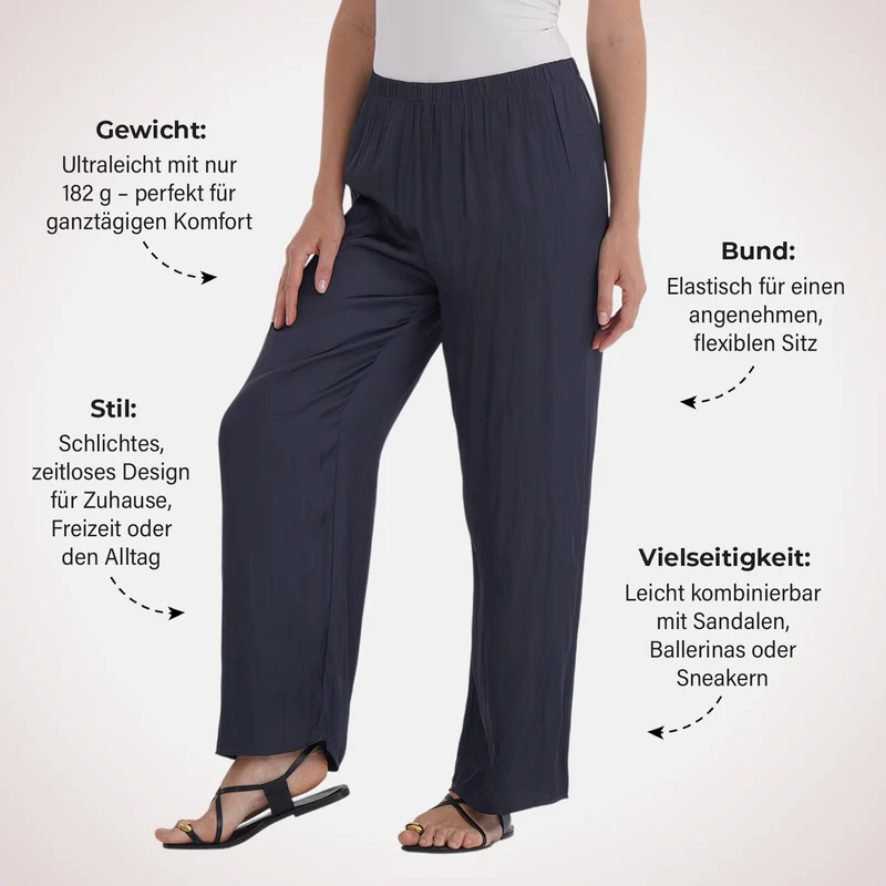 Trendige Palazzo-Hose aus 100% Polyester, Einheitsgröße, Beige