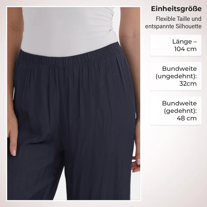 Trendige Palazzo-Hose aus 100% Polyester, Einheitsgröße, Beige