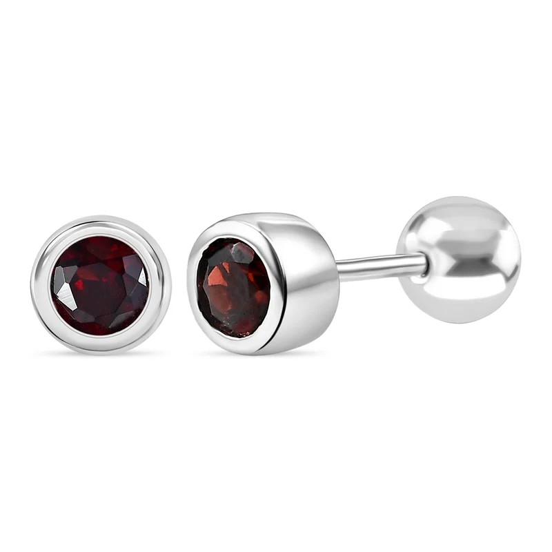Mosambik Granat Ohrringe 925 Silber rhodiniert ca. 0.70 ct