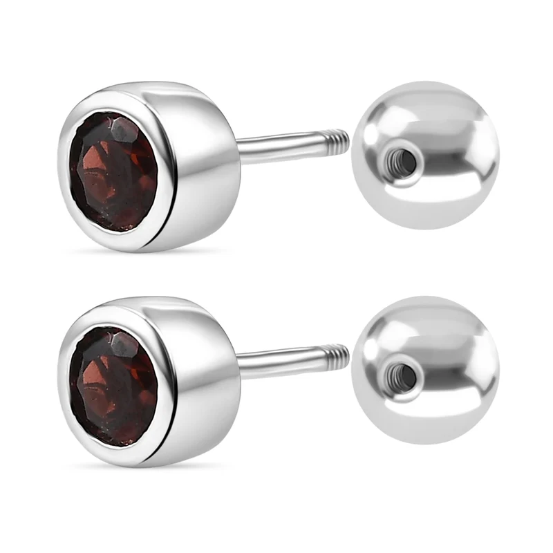 Mosambik Granat Ohrringe 925 Silber rhodiniert ca. 0.70 ct