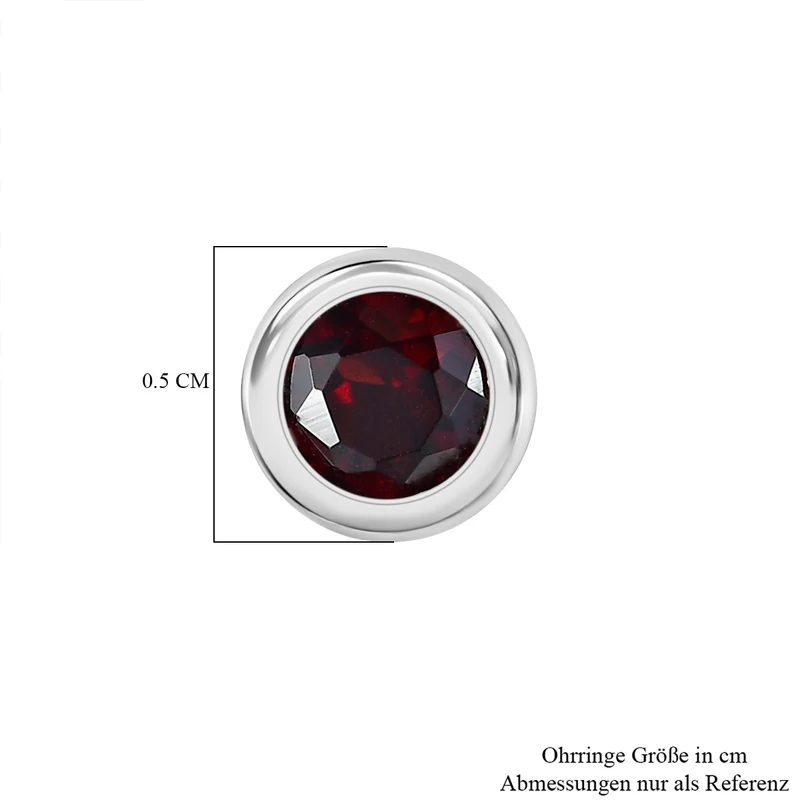 Mosambik Granat Ohrringe 925 Silber rhodiniert ca. 0.70 ct