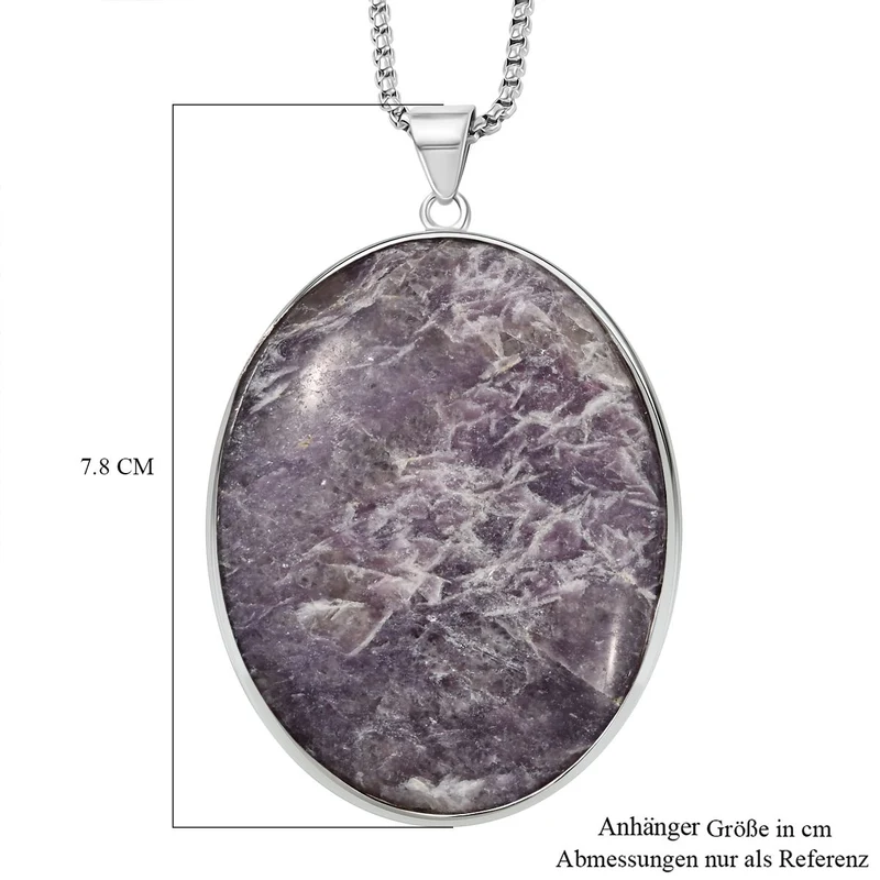 EXKLUSIVES ANGEBOT - Lepidolith Anhänger mit Kette, ca. 300.00 ct