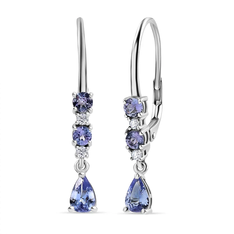 D'Joy Tansanit Ohrringe 925 Silber rhodiniert ca. 1,29 ct.