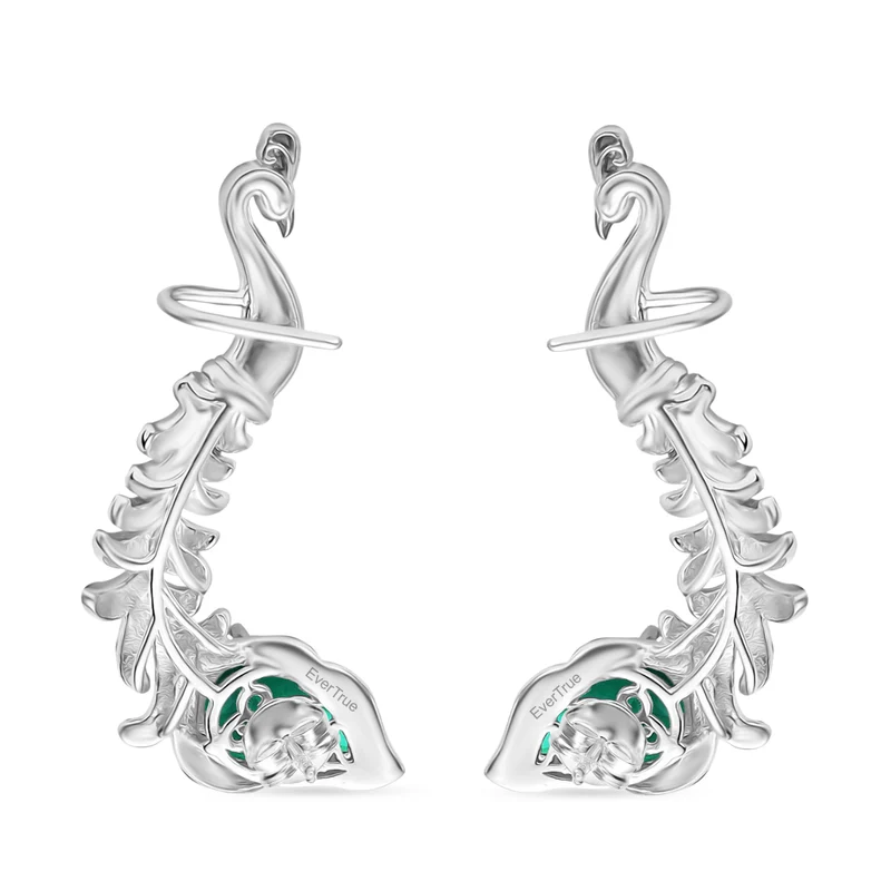 EVER TRUE Pfau Quarz Triplette Ohrringe Nickelfreies Messing, Emailliert, ca. 10,57 ct.