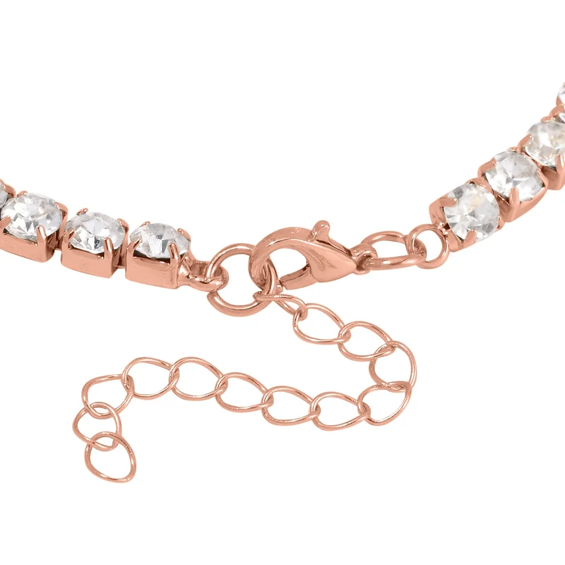 2er Set - J Francis gefertigt mit Glas, Weißer Kristall Armband und Ohrringe, blau