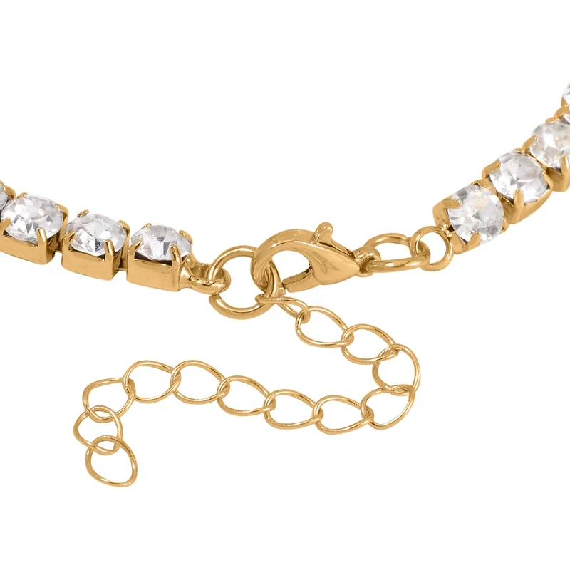 2er Set - J Francis gefertigt mit Glas, Weißer Kristall Armband und Ohrringe, blau