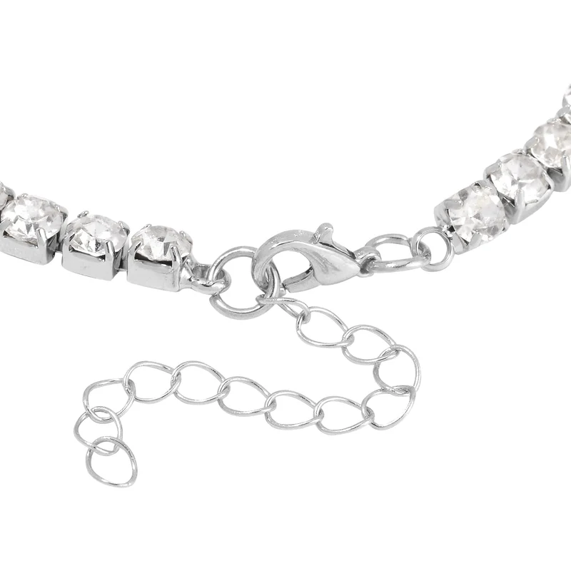 2er Set - J Francis gefertigt mit Glas, Weißer Kristall Armband und Ohrringe, blau