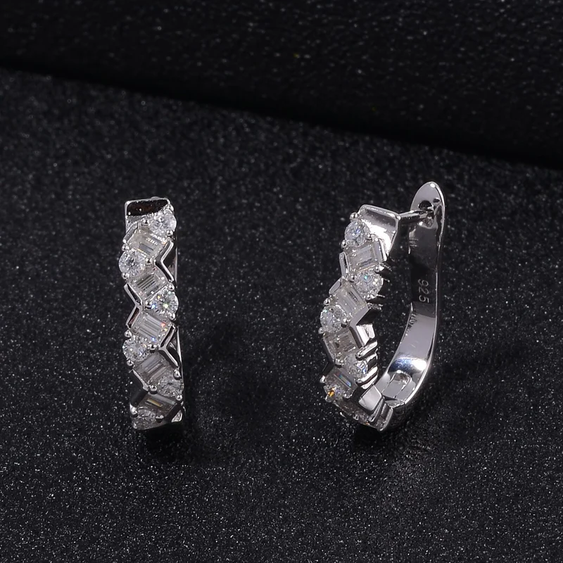 Moissanit Ohrringe 925 Silber rhodiniert ca. 1.57 ct