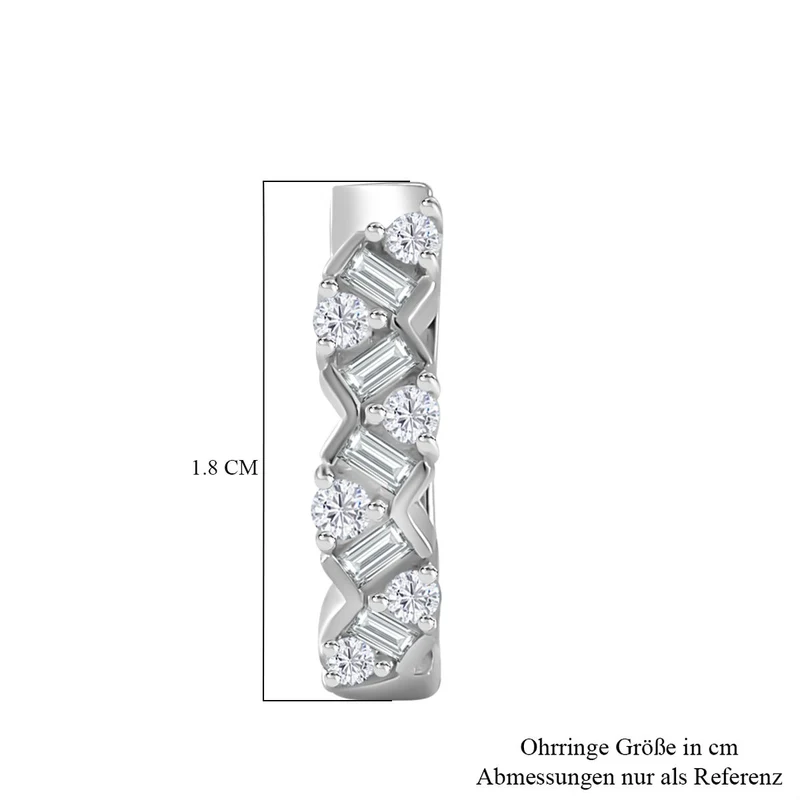 Moissanit Ohrringe 925 Silber rhodiniert ca. 1.57 ct