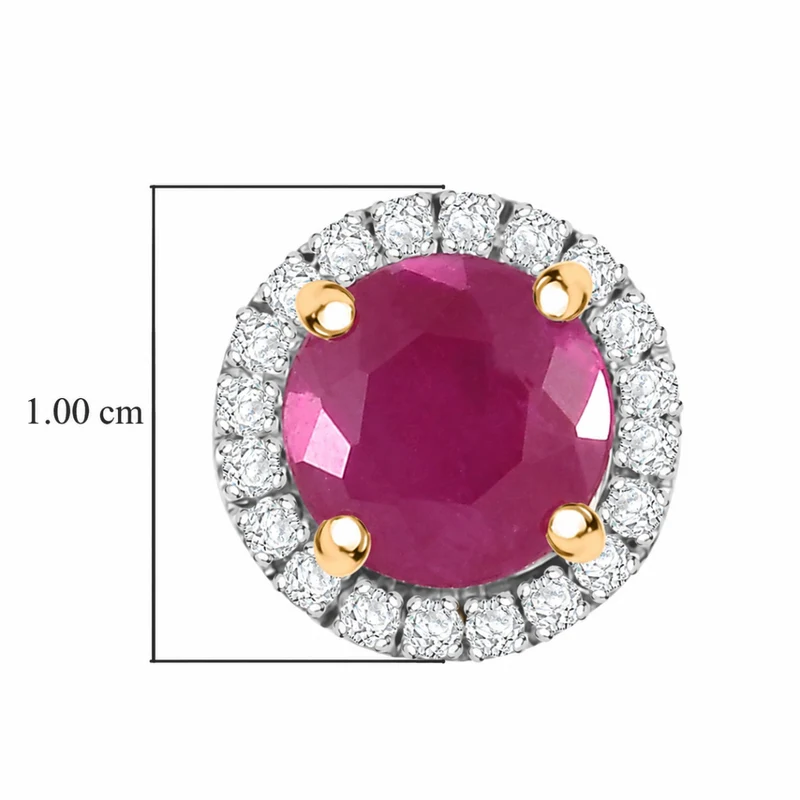 LUXORO zertifizierte und geprüfte AAA Taveta Rubin und i2 Diamant Halo Ohrringe in 417 Gold -(10-15 Werktage Lieferzeit) 2,40 ct.