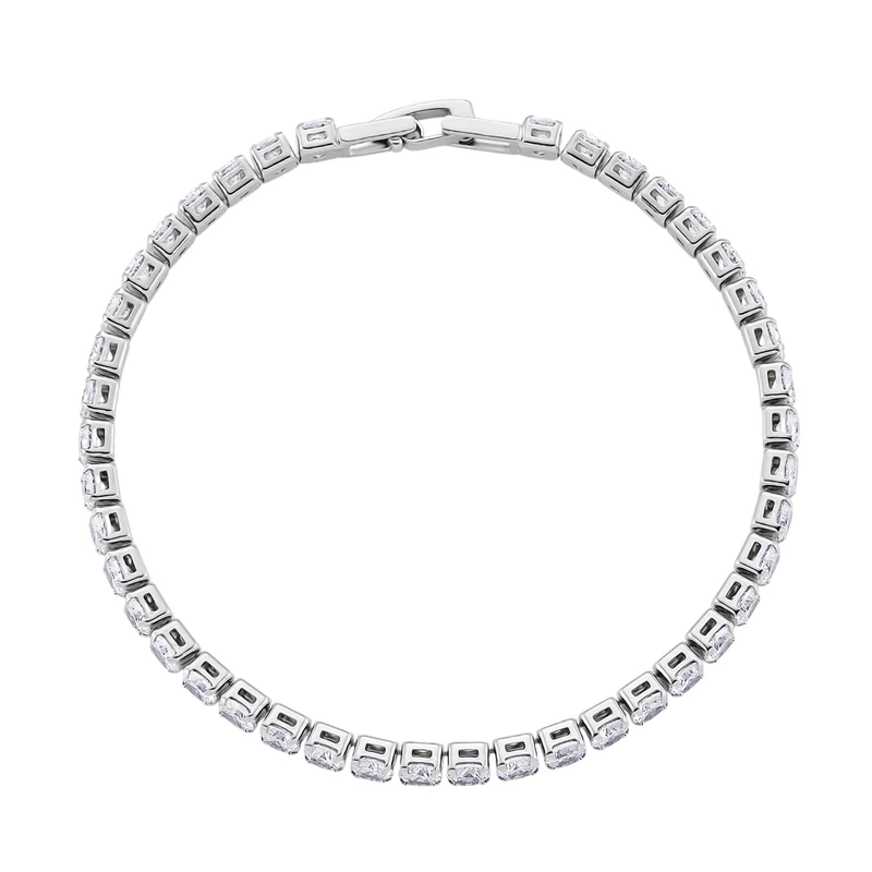 Weißer Zirkonia Schmuckset Nickelfreies Messing rhodiniert