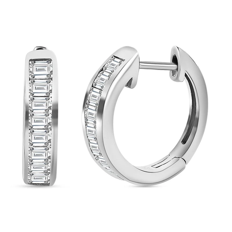 Weißer Topas Ohrringe, 925 Silber platiniert ca. 1.57 ct