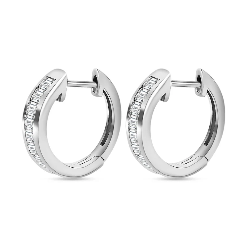 Weißer Topas Ohrringe, 925 Silber platiniert ca. 1.57 ct