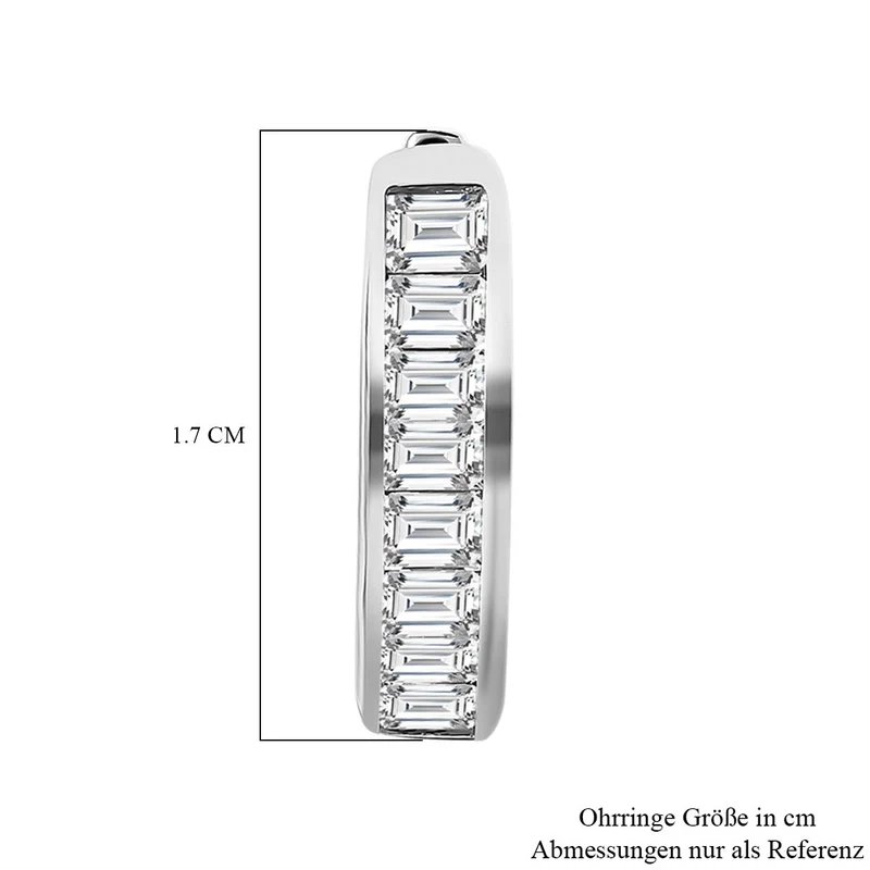 Weißer Topas Ohrringe, 925 Silber platiniert ca. 1.57 ct