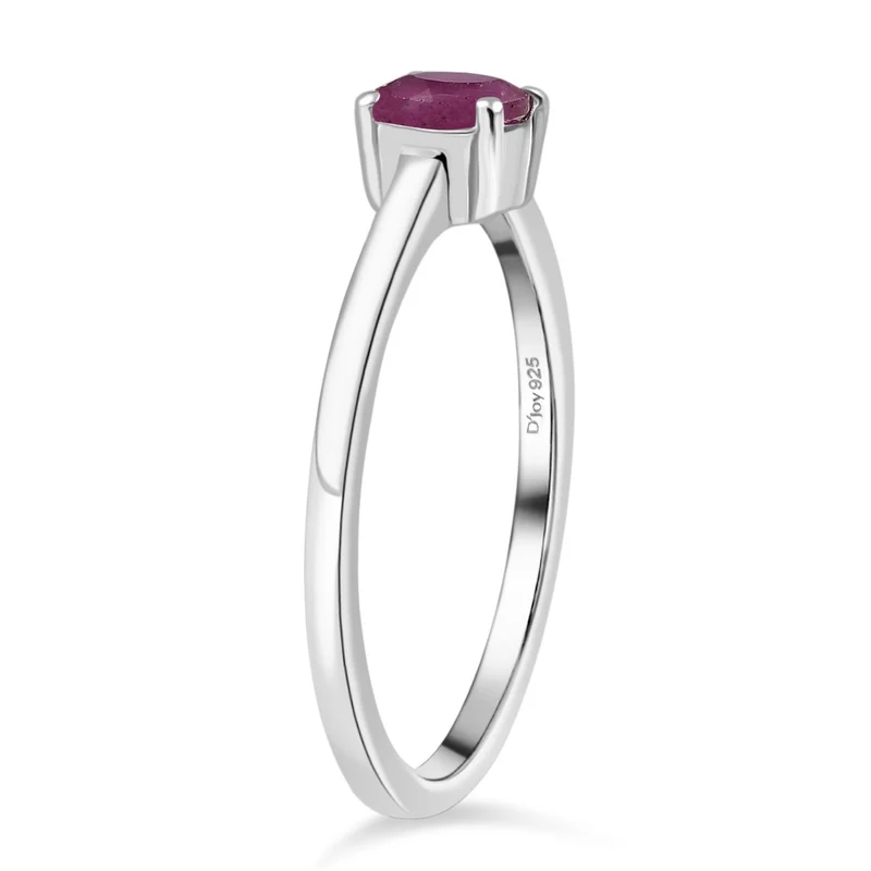 3er Set - D'Joy Afrikanischer Rubin (Fissure gefüllt) Ohrringe, Ring und Anhänger, 925 Silber rhodiniert (Größe 21) ca. 1.84 ct