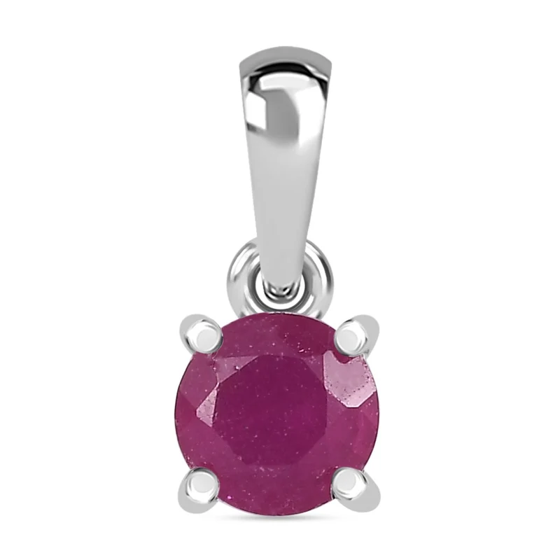 3er Set - D'Joy Afrikanischer Rubin (Fissure gefüllt) Ohrringe, Ring und Anhänger, 925 Silber rhodiniert (Größe 21) ca. 1.84 ct