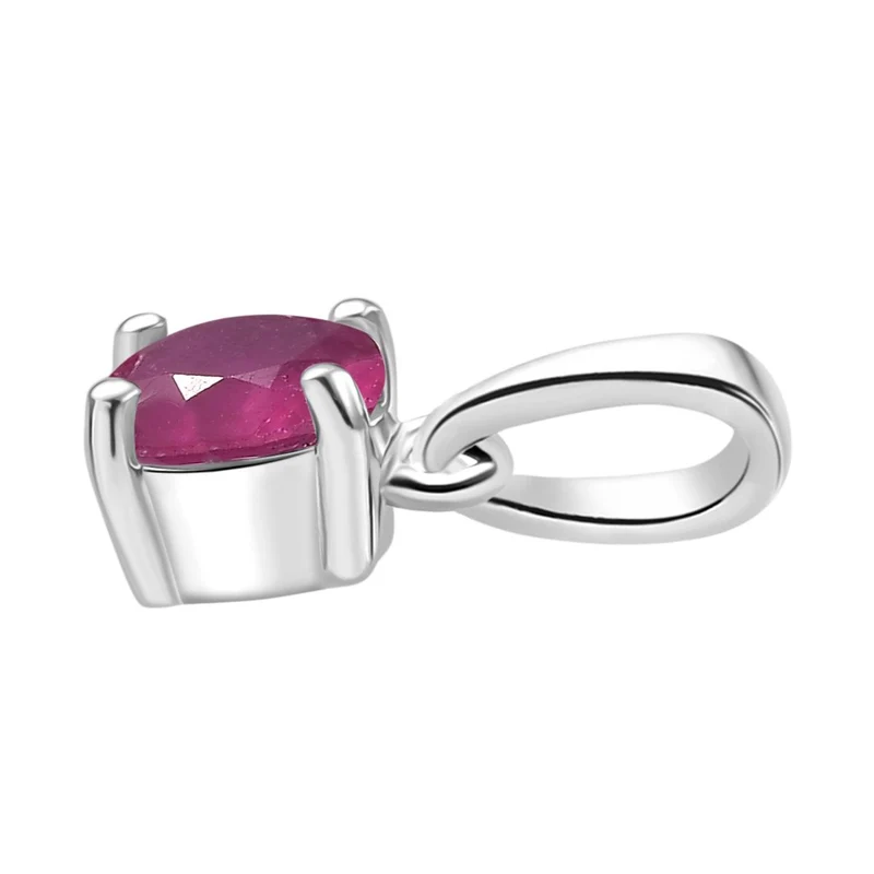 3er Set - D'Joy Afrikanischer Rubin (Fissure gefüllt) Ohrringe, Ring und Anhänger, 925 Silber rhodiniert (Größe 21) ca. 1.84 ct