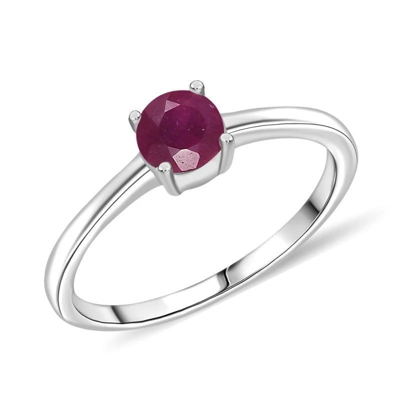 3er Set - D'Joy Afrikanischer Rubin (Fissure gefüllt) Ohrringe, Ring und Anhänger, 925 Silber rhodiniert (Größe 21) ca. 1.84 ct