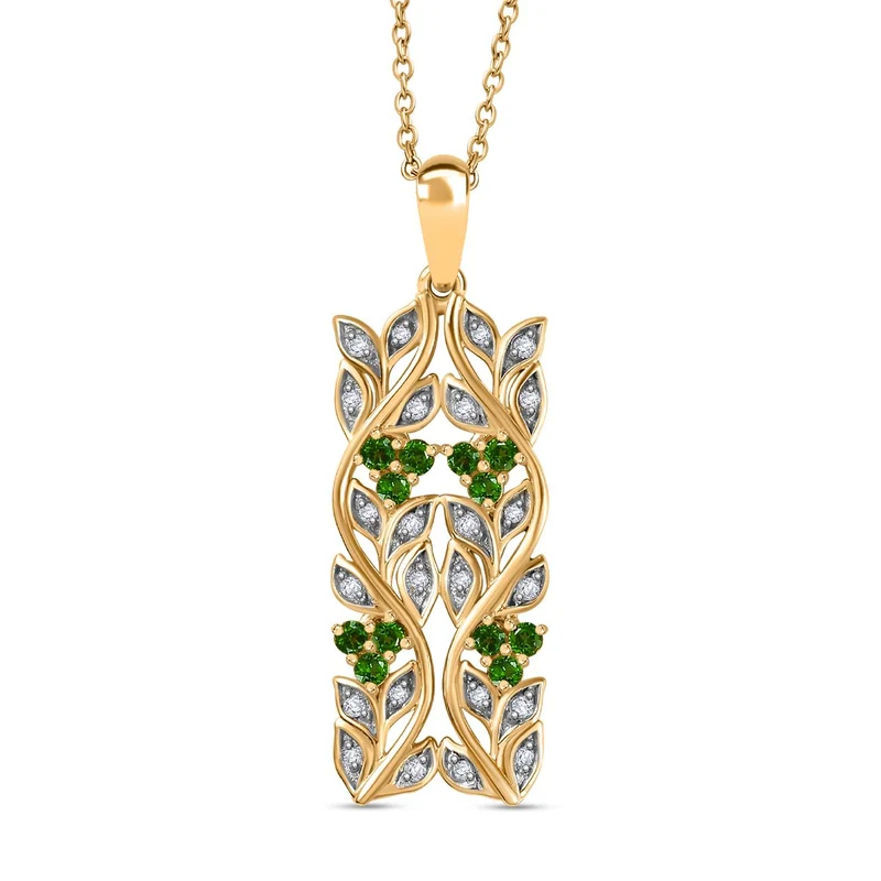 AA Neon Apatit, Weißer Zirkon Anhänger mit Kette ca. 45 cm, 925 Silber platiniert ca. 0.88 ct