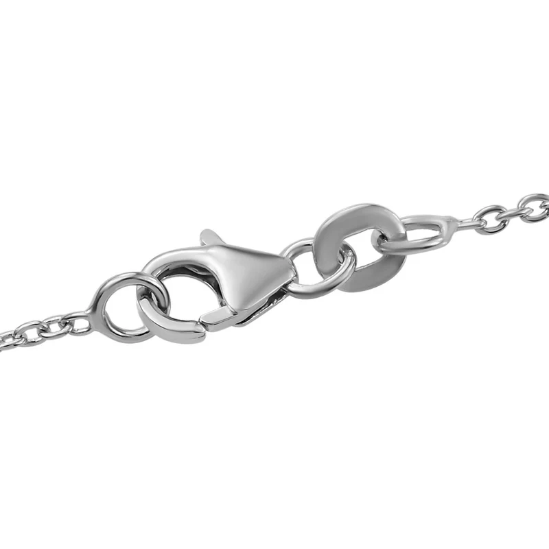 AA Neon Apatit, Weißer Zirkon Anhänger mit Kette ca. 45 cm, 925 Silber platiniert ca. 0.88 ct