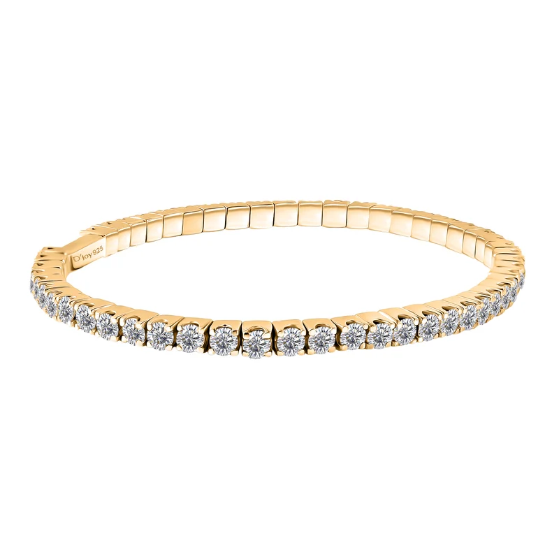 D'Joy Moissanit Armreif ca. 19 cm 925 Silber rhodiniert ca. 8.32 ct