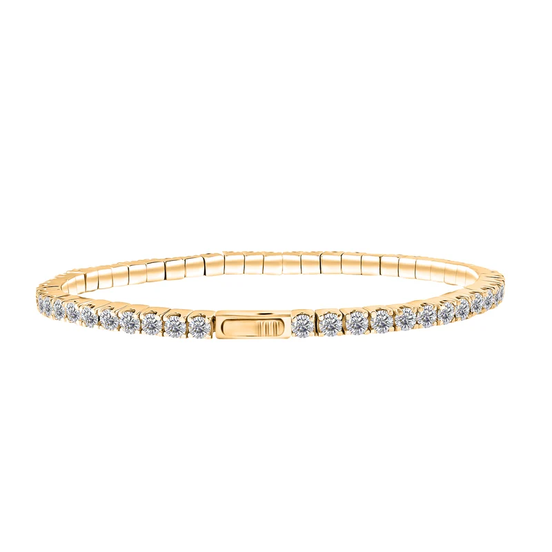 D'Joy Moissanit Armreif ca. 19 cm 925 Silber rhodiniert ca. 8.32 ct
