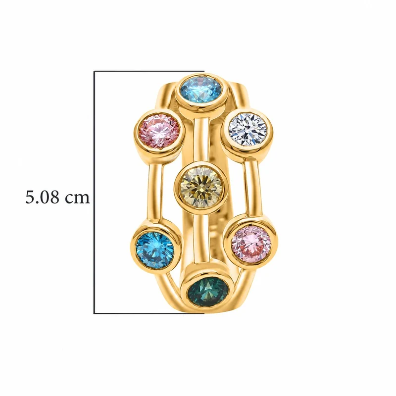 LUXURIANT 2 ct. SI mehrfarbige Labor Diamant Ohrringe, 925 Silber rhodiniert