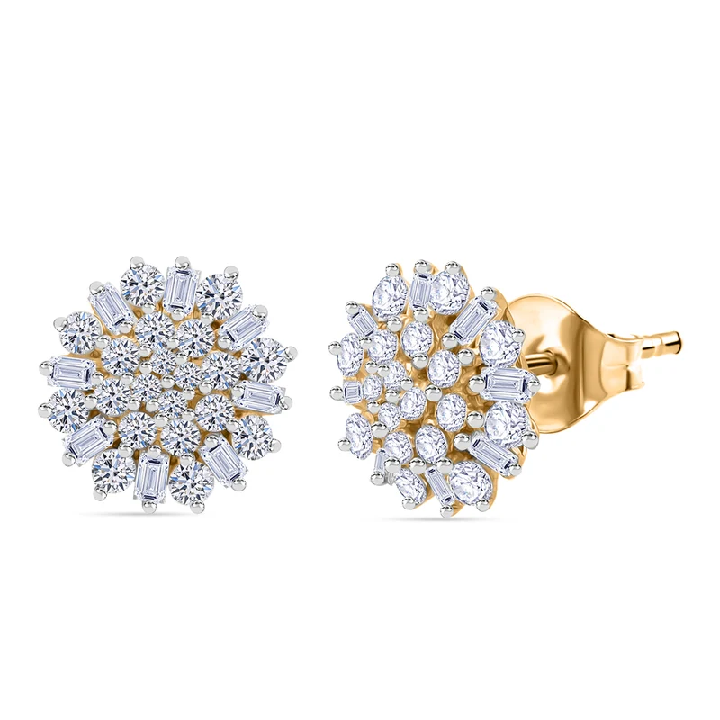 LUXURIANT 1 ct. SGL zertifizierte VS-EF Labor Diamant Ohrringe, 925 Silber platiniert