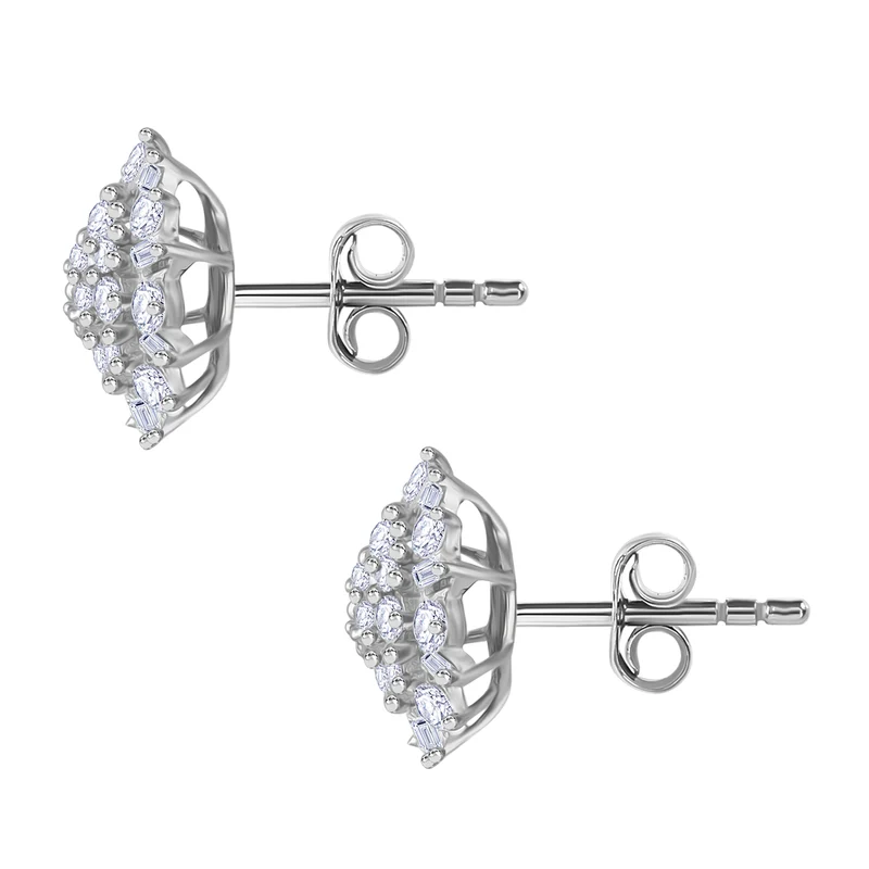 LUXURIANT 1 ct. SGL zertifizierte VS-EF Labor Diamant Ohrringe, 925 Silber platiniert