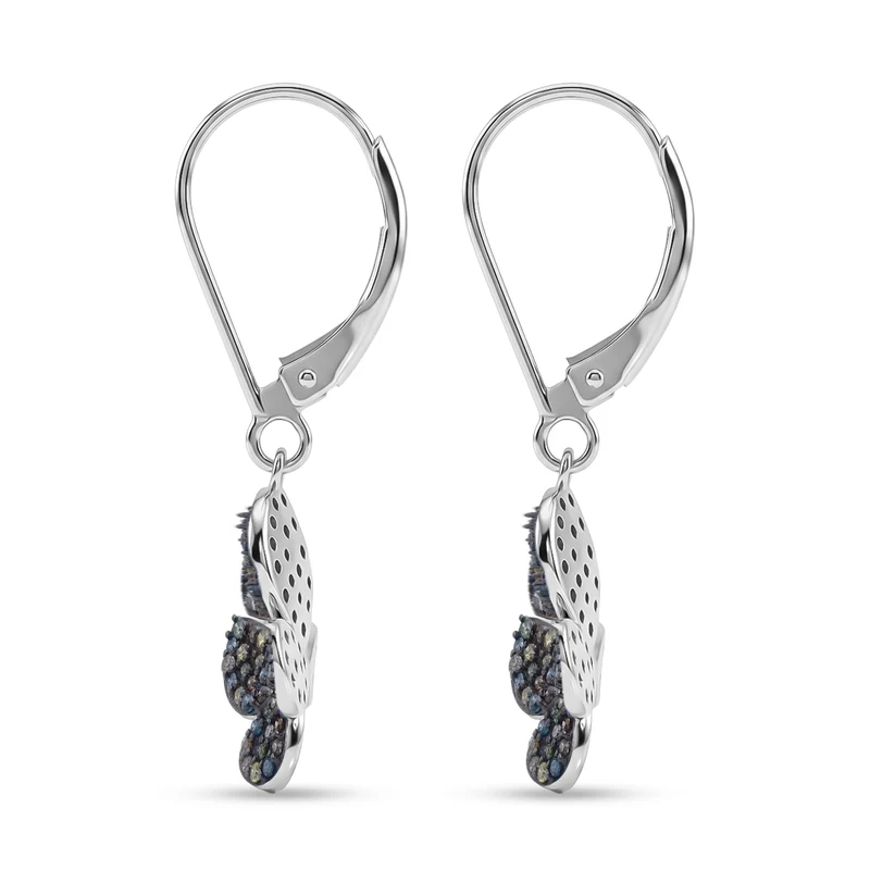 D'Joy Mehrfarbiger Diamant Ohrringe 925 Silber Rhodiniert ca. 0.50 ct