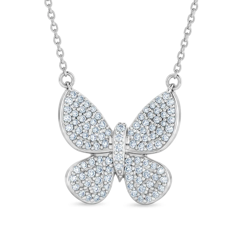 D'Joy Blauer Diamant, Grüner Diamant Anhänger mit Kette, ca. 45 cm 925 Silber Rhodiniert ca. 0.53 ct