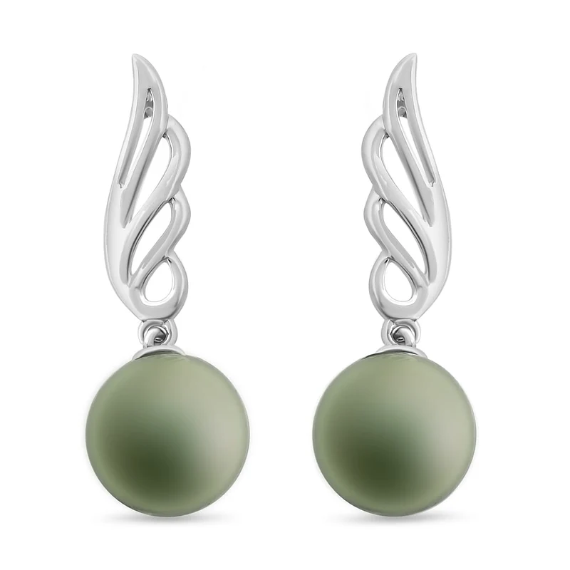 ILIANA zertifizierte und geprüfte AAA Tahiti Perle (9,5-10mm) Ohrringe in 750 Weißgold