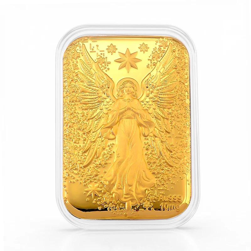 999er Goldfolie, Engel-Motiv mit Flügeln, 10mg, 4,5x3,1cm