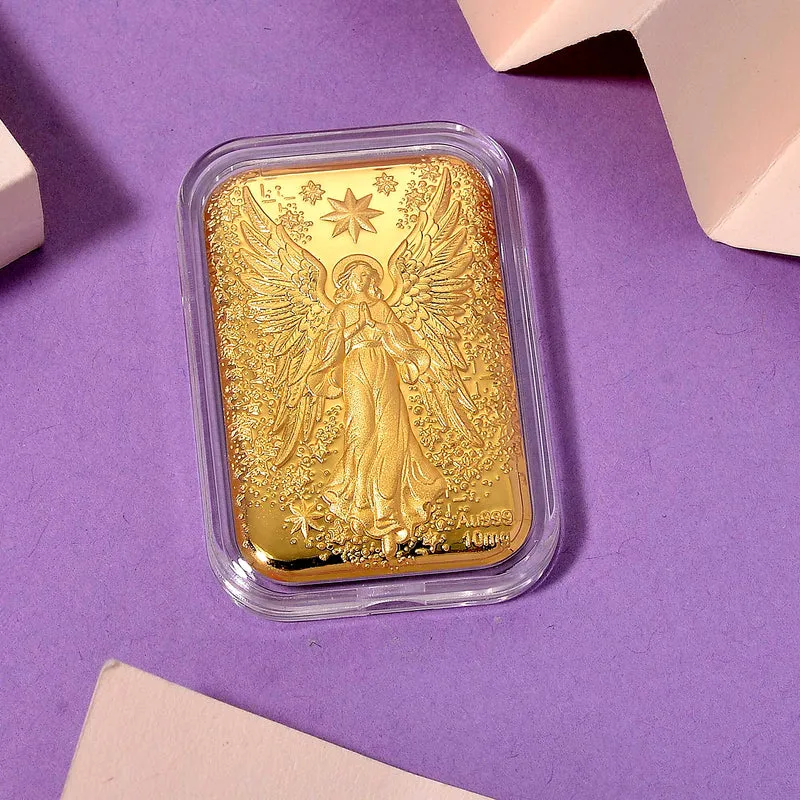 999er Goldfolie, Engel-Motiv mit Flügeln, 10mg, 4,5x3,1cm