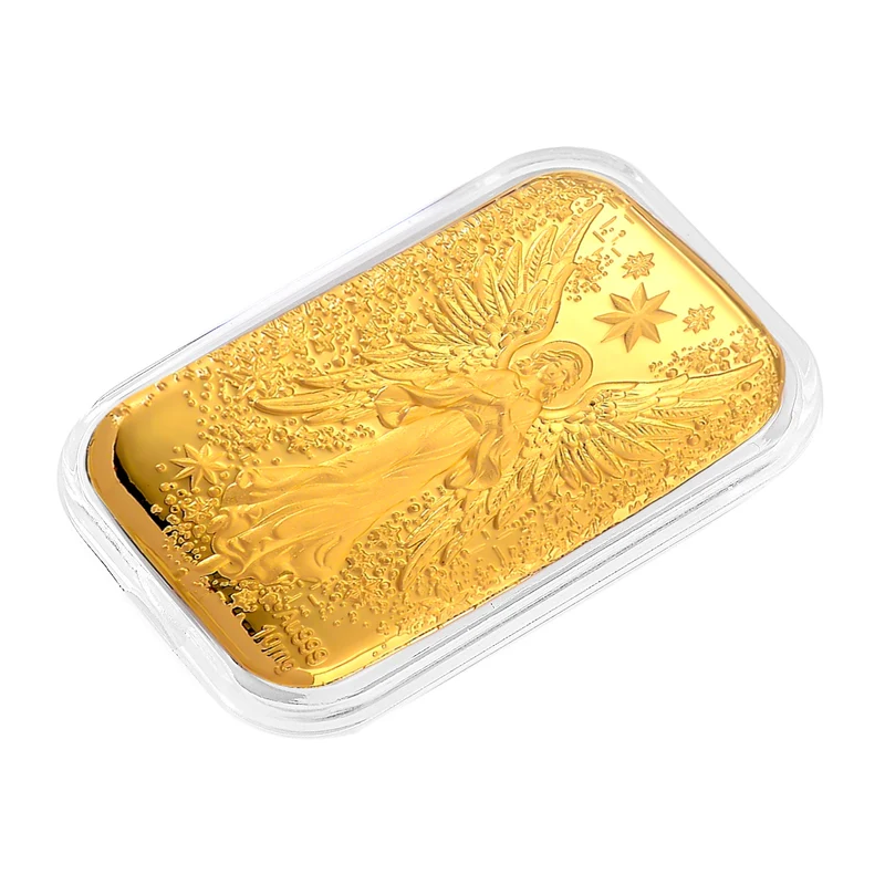 999er Goldfolie, Engel-Motiv mit Flügeln, 10mg, 4,5x3,1cm