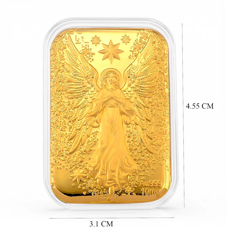 999er Goldfolie, Engel-Motiv mit Flügeln, 10mg, 4,5x3,1cm