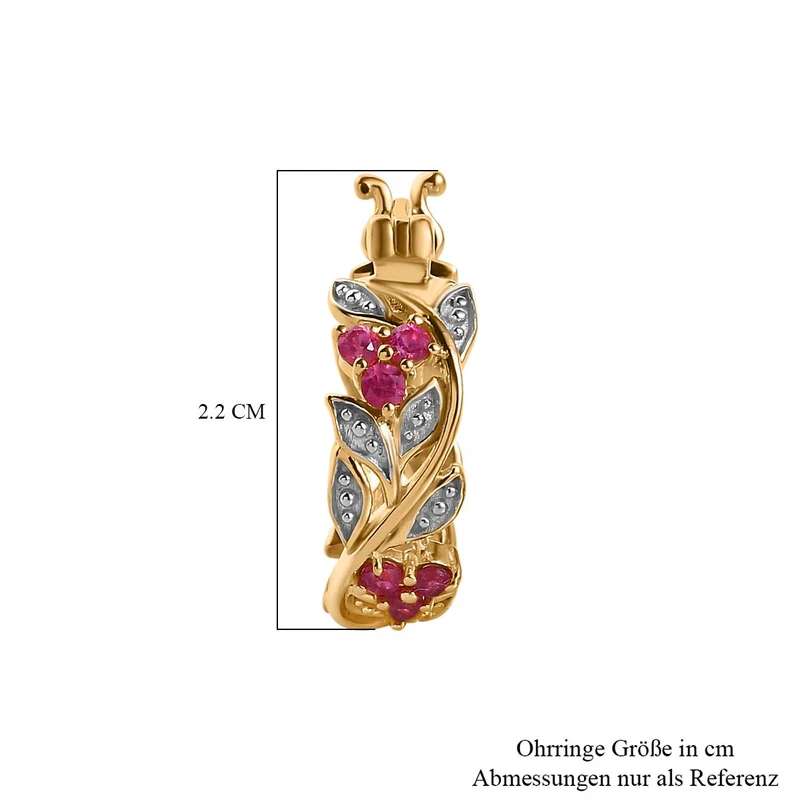 AA Mehrfarbig-Turmalin Ohrringe 925 Silber vergoldet ca. 0.43 ct
