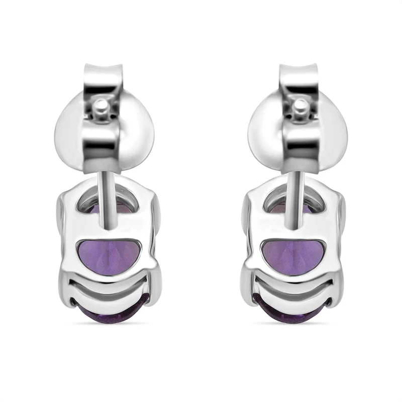 D'Joy Afrikanischer Amethyst Ohrringe 925 Silber rhodiniert ca. 1.00 ct