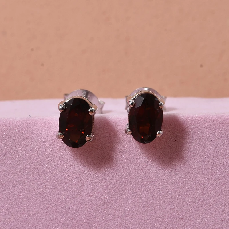 D'Joy Rote Granat Ohrringe 925 Silber rhodiniert ca. 1.00 ct