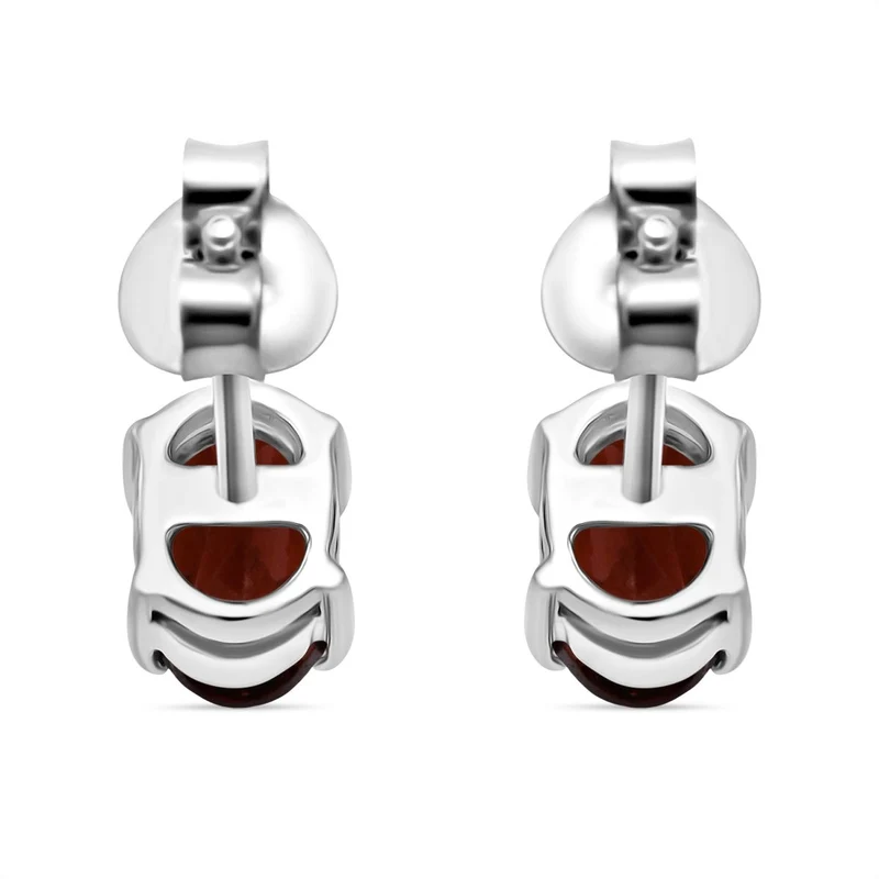 D'Joy Rote Granat Ohrringe 925 Silber rhodiniert ca. 1.00 ct